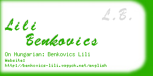 lili benkovics business card